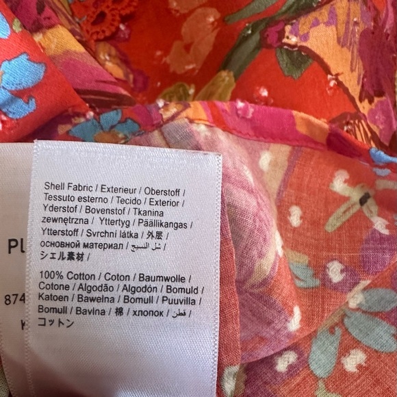 Farm Rio Red Spring Bananas Blouse Medium 100% Cotton - Picture 12 of 12